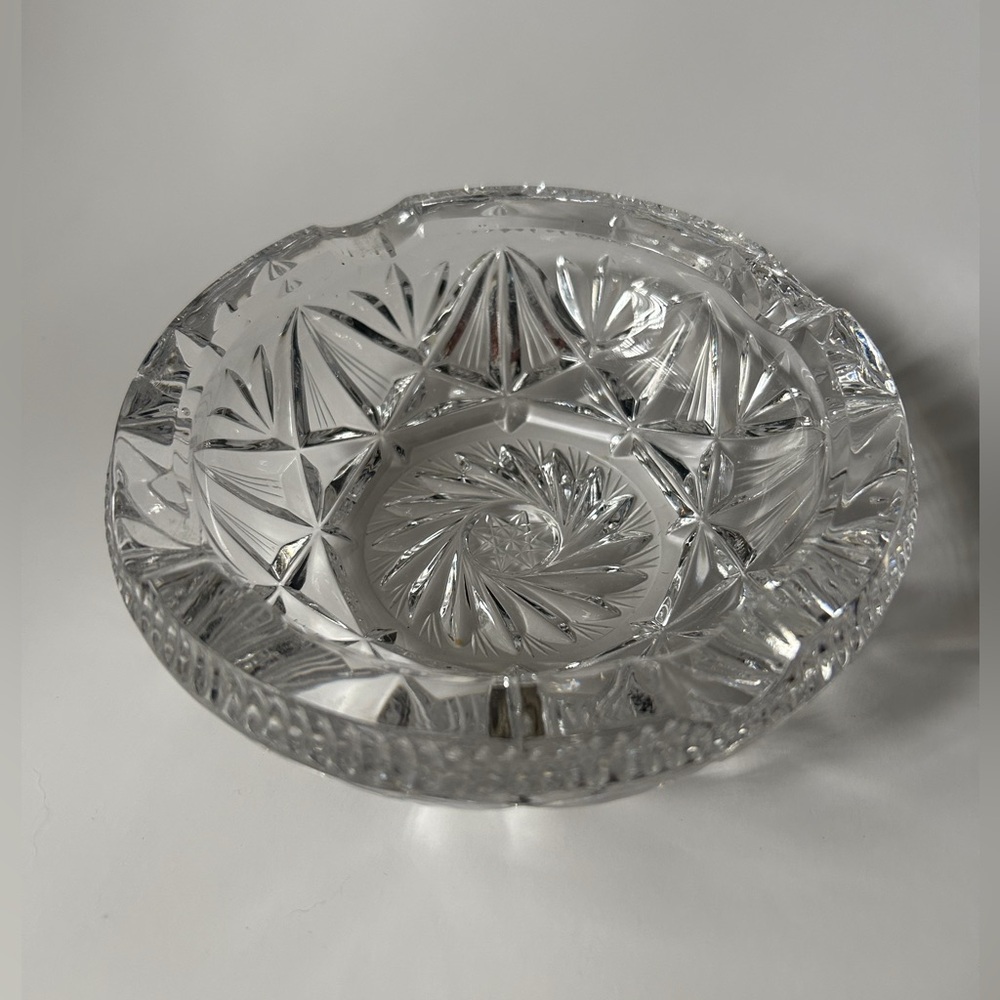 Bohemian Lead Crystal Ashtray 8 Point Star